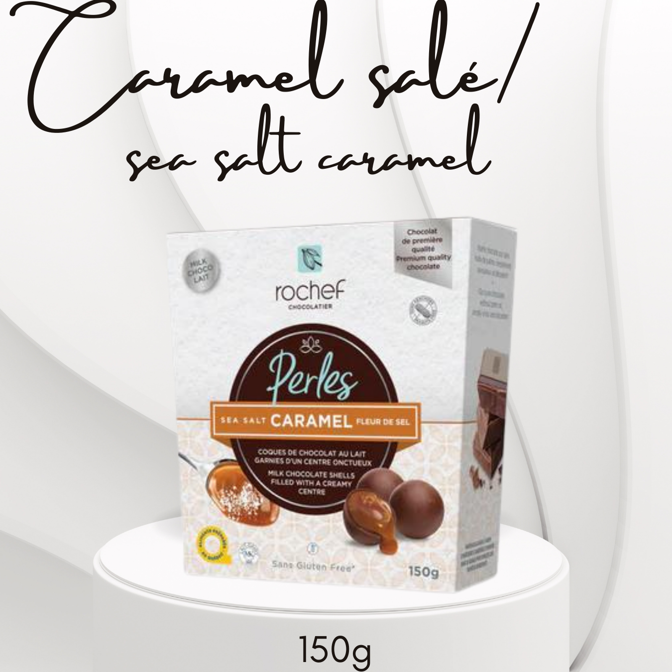 Rochef Chocolatier Milk Chocolate Salted Caramel Perles 150g