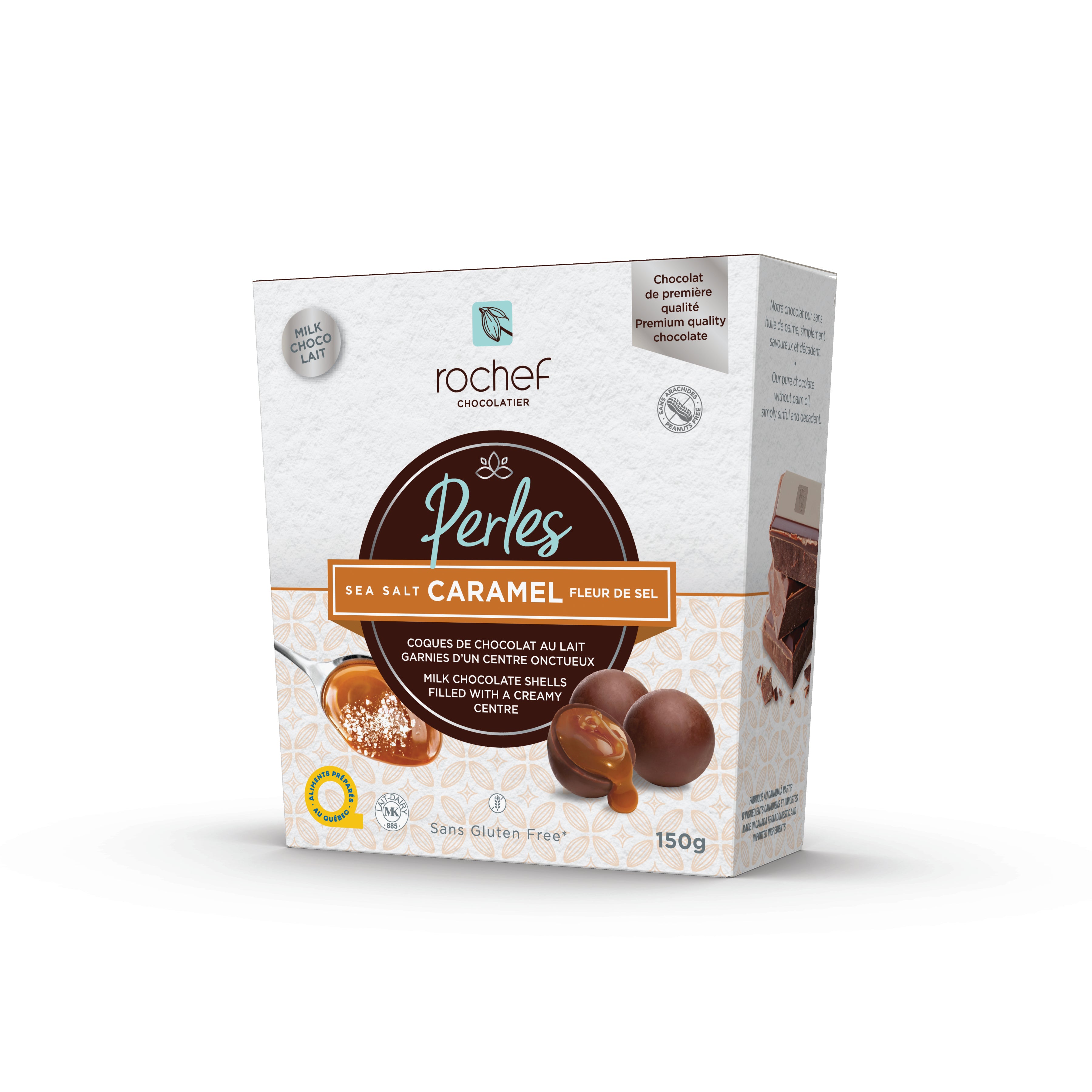 Rochef Chocolatier Milk Chocolate Salted Caramel Perles 150g