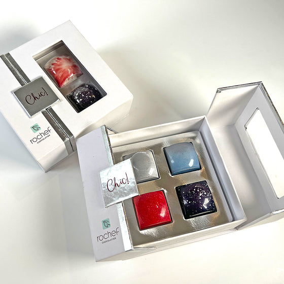 La Ligne Chic Pralines premium box of 4 chocolates with premium gift bag