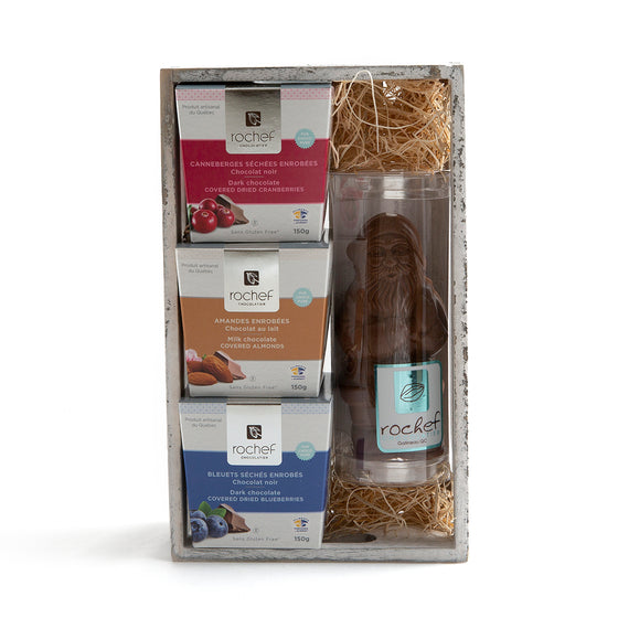 Gift Basket Covered & Milk Chocolate Santa Claus 