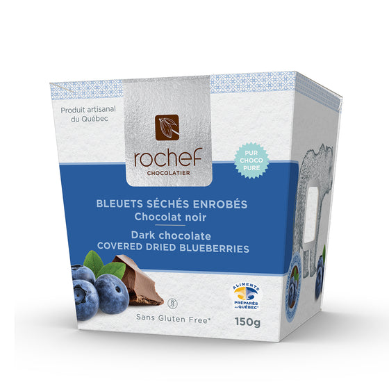 Dark chocolate covered real dried blueberries, 150g.