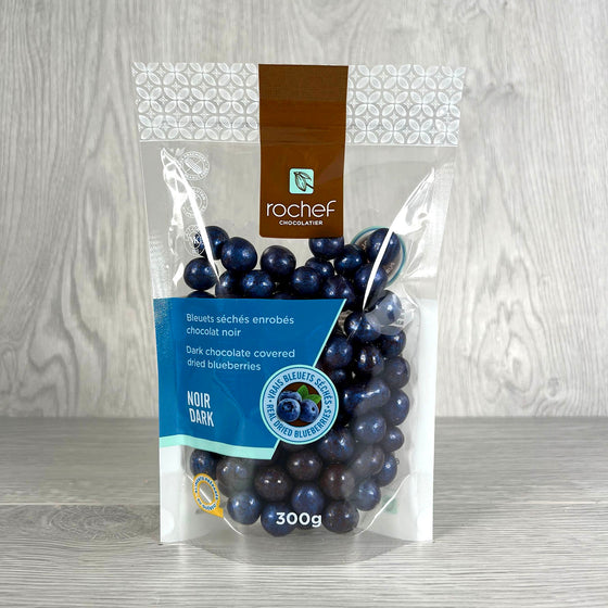 Dark chocolate covered real dried blueberries, 300g.