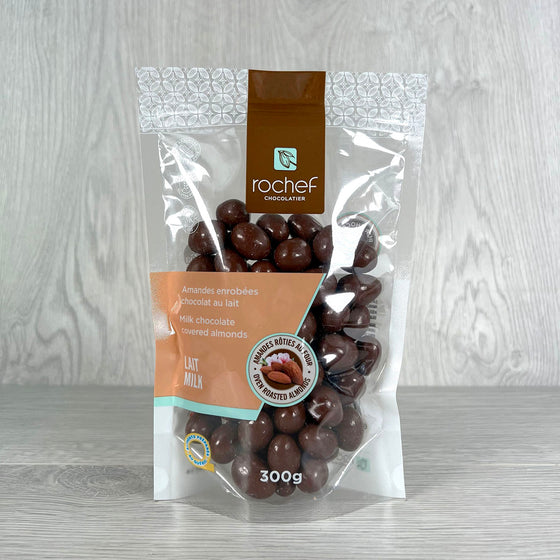 Milk chocolate covered oven roasted almonds 300g
