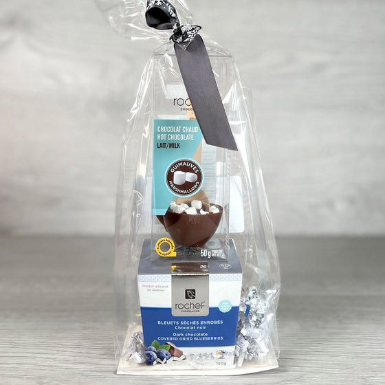Gift Basket Hot Chocolate on a spoon & Chocolate covered collection box